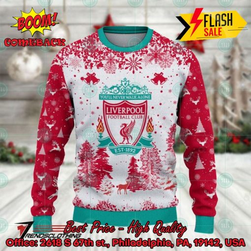 Liverpool Big Logo Pine Trees Ugly Christmas Sweater