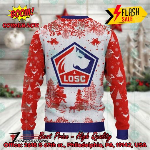 LOSC Lille Big Logo Pine Trees Ugly Christmas Sweater