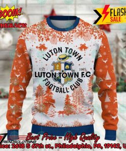 luton town fc big logo pine trees ugly christmas sweater 2 JLXTq