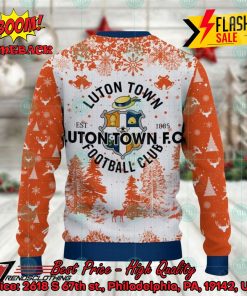 luton town fc big logo pine trees ugly christmas sweater 3 Ms9bB