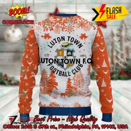 Luton Town FC Big Logo Pine Trees Ugly Christmas Sweater