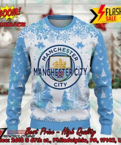 manchester city big logo pine trees ugly christmas sweater 2 j3MX0