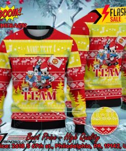 Manchester United Disney Characters Personalized Name Ugly Christmas Sweater