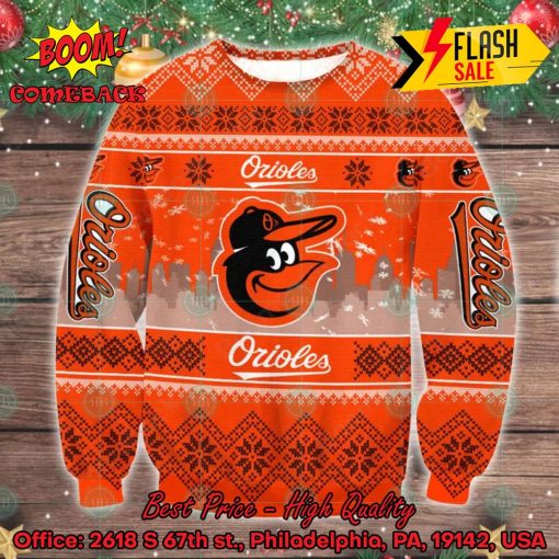 MLB Baltimore Orioles Big Logo Ugly Christmas Sweater