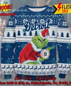 MLB Detroit Tigers Sneaky Grinch Ugly Christmas Sweater