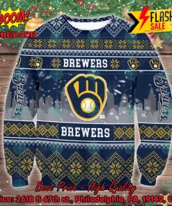 MLB Milwaukee Brewers Big Logo Ugly Christmas Sweater