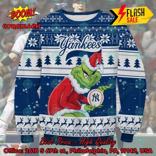 MLB New York Yankees Sneaky Grinch Ugly Christmas Sweater