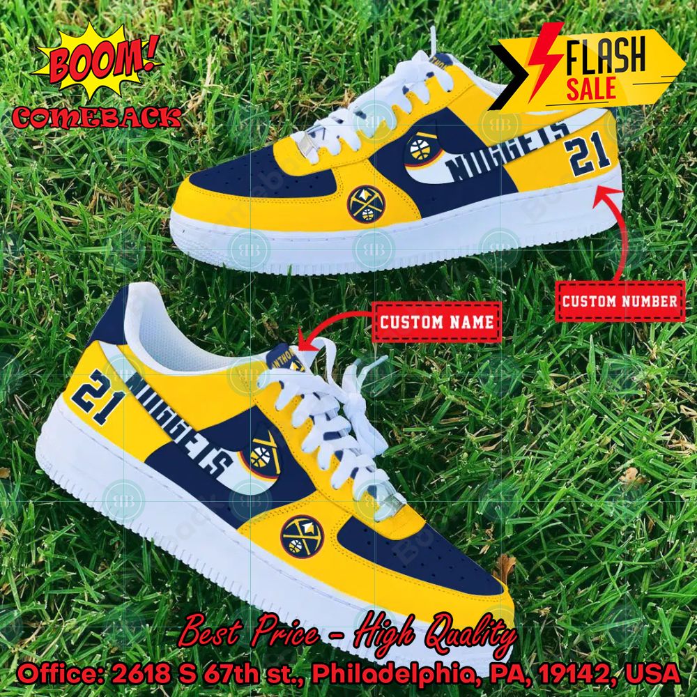 NBA Denver Nuggets Personalized Nike Air Force Sneakers