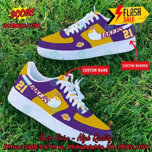 NBA Los Angeles Lakers Personalized Nike Air Force Sneakers
