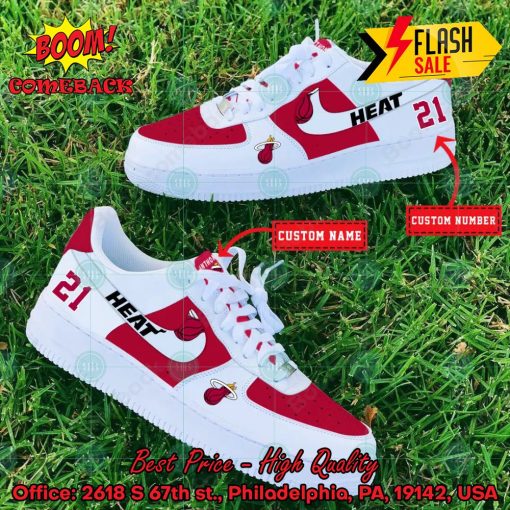 NBA Miami Heat Personalized Nike Air Force Sneakers