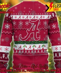NCAA Alabama Crimson Tide Grinch Hand Christmas Light Ugly Christmas Sweater