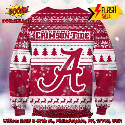 NCAA Alabama Crimson Tide Logo Sneaky Grinch Ugly Christmas Sweater