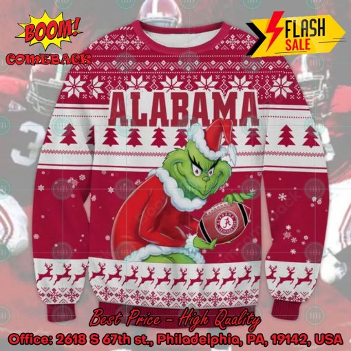 NCAA Alabama Crimson Tide Sneaky Grinch Ugly Christmas Sweater
