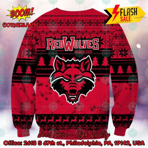 NCAA Arkansas State Red Wolves Sneaky Grinch Ugly Christmas Sweater