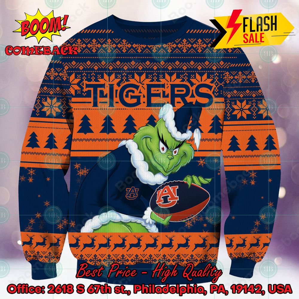 NCAA Auburn Tigers Sneaky Grinch Ugly Christmas Sweater