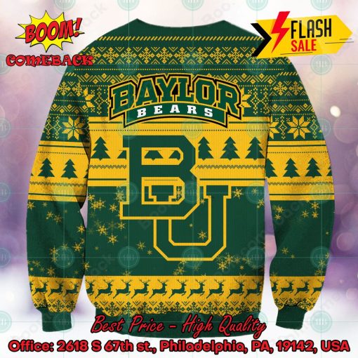NCAA Baylor Bears Sneaky Grinch Ugly Christmas Sweater