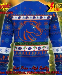 NCAA Boise State Broncos Grinch Hand Christmas Light Ugly Christmas Sweater