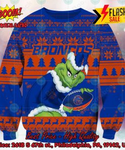 NCAA Boise State Broncos Sneaky Grinch Ugly Christmas Sweater