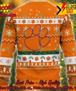 ncaa clemson tigers grinch hand christmas light ugly christmas sweater 2 9LKMb