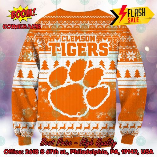 NCAA Clemson Tigers Sneaky Grinch Ugly Christmas Sweater