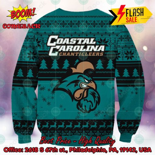 NCAA Coastal Carolina Chanticleers Sneaky Grinch Ugly Christmas Sweater