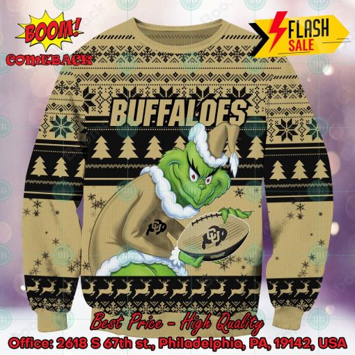 NCAA Colorado Buffaloes Sneaky Grinch Ugly Christmas Sweater