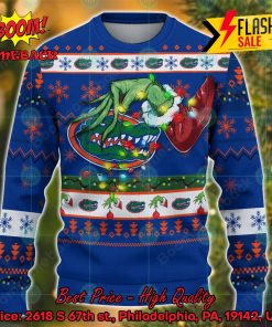 NCAA Florida Gators Grinch Hand Christmas Light Ugly Christmas Sweater