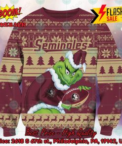 NCAA Florida State Seminoles Sneaky Grinch Ugly Christmas Sweater