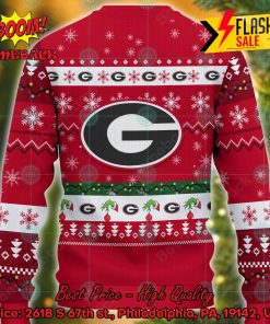 NCAA Georgia Bulldogs Grinch Hand Christmas Light Ugly Christmas Sweater