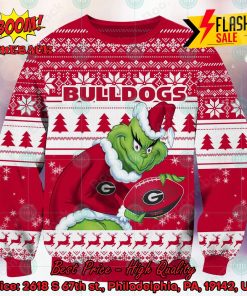 NCAA Georgia Bulldogs Logo Sneaky Grinch Ugly Christmas Sweater