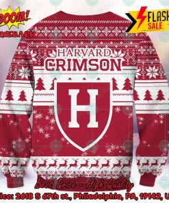 ncaa harvard crimson sneaky grinch ugly christmas sweater 2 S7eGf