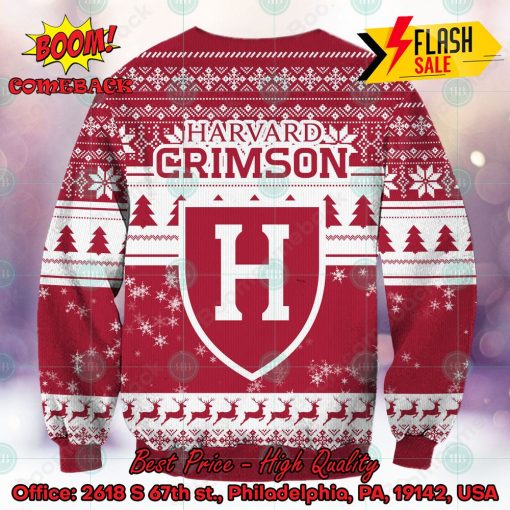 NCAA Harvard Crimson Sneaky Grinch Ugly Christmas Sweater