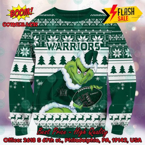 NCAA Hawaii Rainbow Warriors Sneaky Grinch Ugly Christmas Sweater