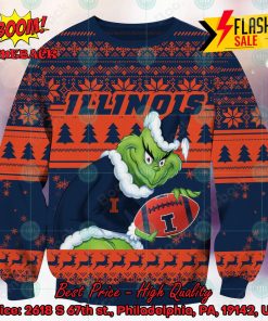 NCAA Illinois Fighting Illini Sneaky Grinch Ugly Christmas Sweater