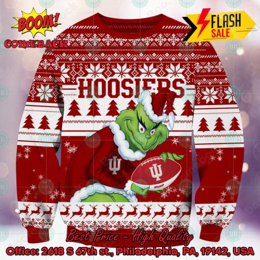 NCAA Indiana Hoosiers Sneaky Grinch Ugly Christmas Sweater