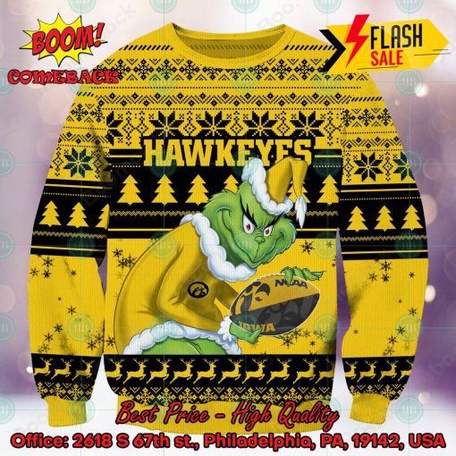 NCAA Iowa Hawkeyes Sneaky Grinch Ugly Christmas Sweater