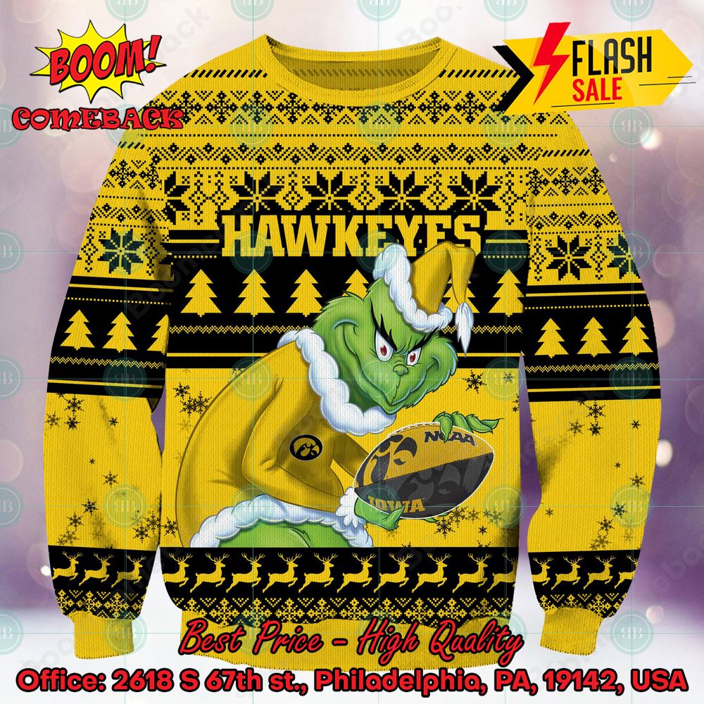 NCAA Indiana Hoosiers Sneaky Grinch Ugly Christmas Sweater