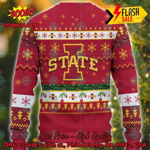 NCAA Iowa State Cyclones Grinch Hand Christmas Light Ugly Christmas Sweater