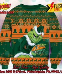 NCAA Miami Hurricanes Sneaky Grinch Ugly Christmas Sweater