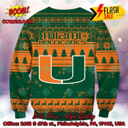 NCAA Miami Hurricanes Sneaky Grinch Ugly Christmas Sweater