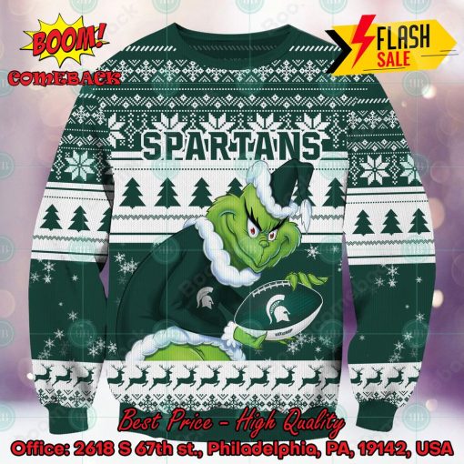 NCAA Michigan State Spartans Sneaky Grinch Ugly Christmas Sweater