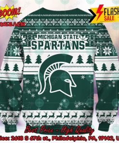 ncaa michigan state spartans sneaky grinch ugly christmas sweater 2 CDuYw