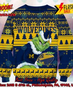 NCAA Michigan Wolverines Logo Sneaky Grinch Ugly Christmas Sweater