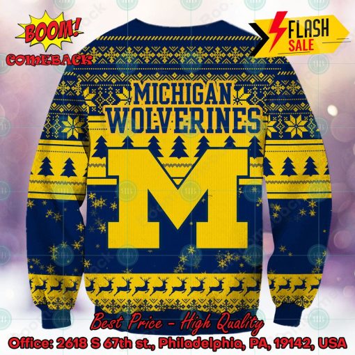 NCAA Michigan Wolverines Logo Sneaky Grinch Ugly Christmas Sweater