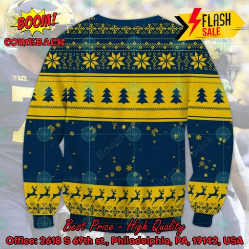 NCAA Michigan Wolverines Sneaky Grinch Ugly Christmas Sweater