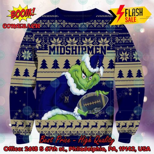 NCAA Navy Midshipmen Sneaky Grinch Ugly Christmas Sweater