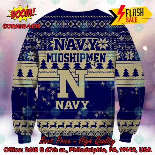 NCAA Navy Midshipmen Sneaky Grinch Ugly Christmas Sweater