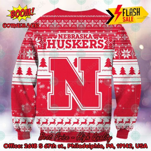 NCAA Nebraska Cornhuskers Sneaky Grinch Ugly Christmas Sweater