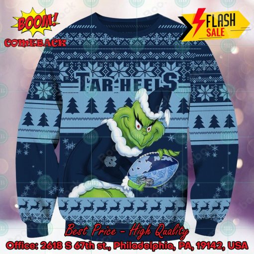 NCAA North Carolina Tar Heels Sneaky Grinch Ugly Christmas Sweater