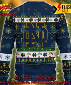 NCAA Notre Dame Fighting Irish Grinch Hand Christmas Light Ugly Christmas Sweater
